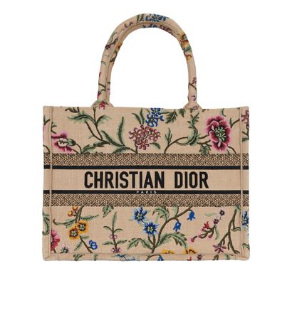 Medium Book Tote Floral Embroidery, front view